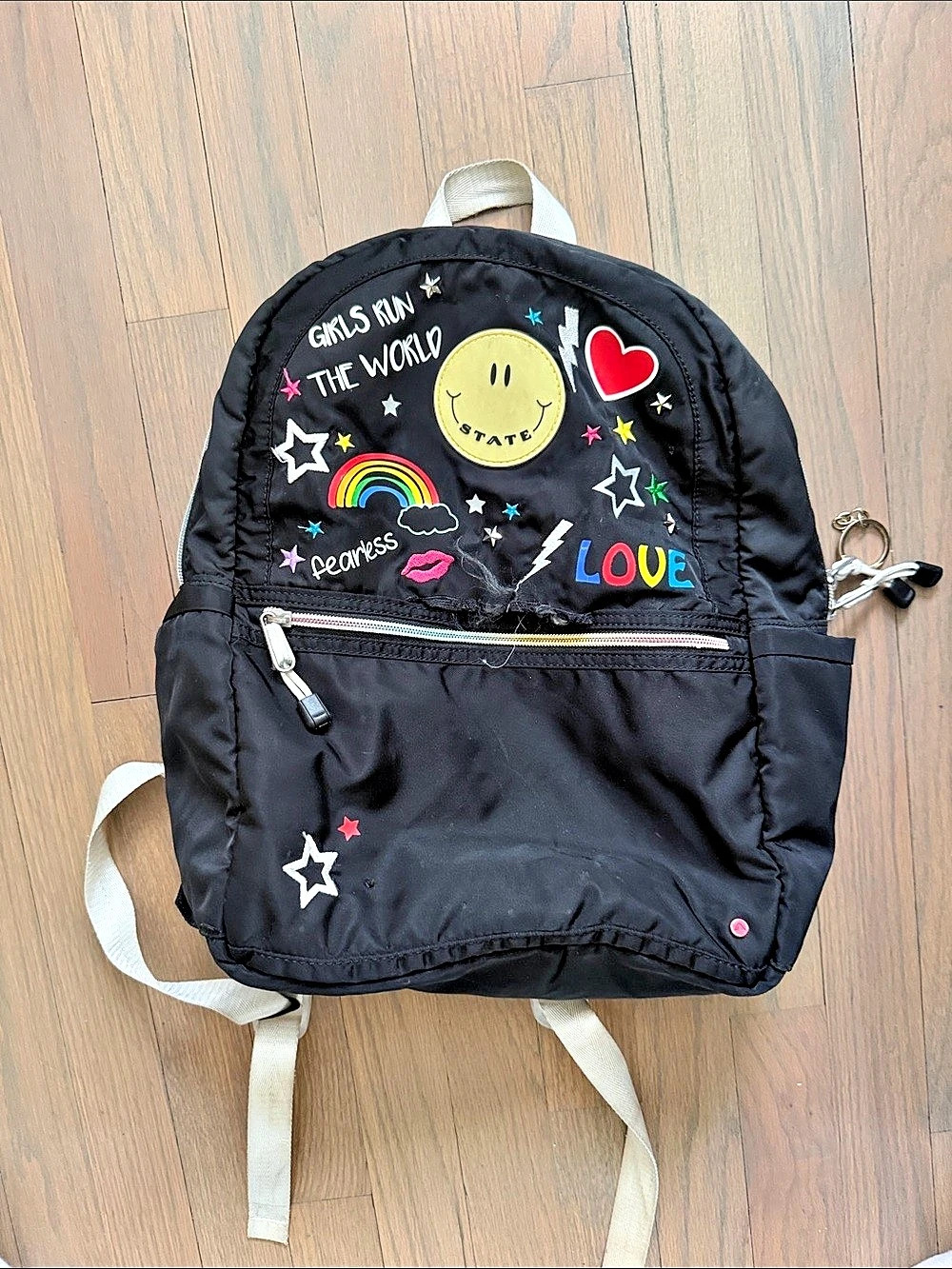 STATE Embroidered Graphic Backpack in Black NWT